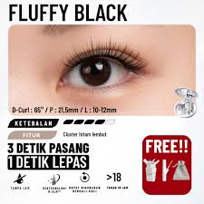 WOSADO FLUFFY BLACK - Natural dan Lentik  seperti Korean/Douyin Idol Look.